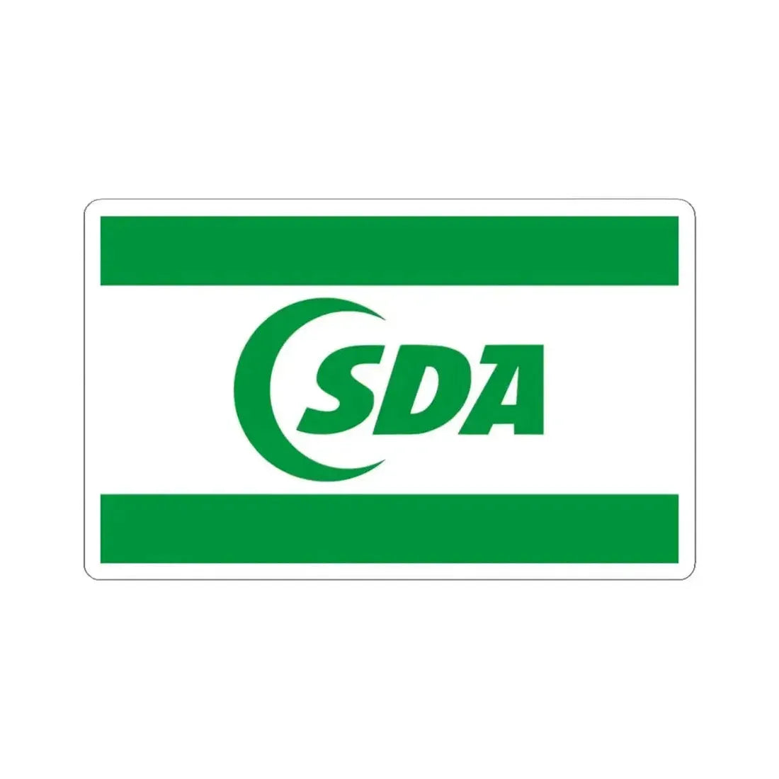 Flag of the Party of Democratic Action 1996 (Bosnia and Herzegovina) STICKER Vinyl Kiss-Cut Decal 4 Inch White - The Sticker Space