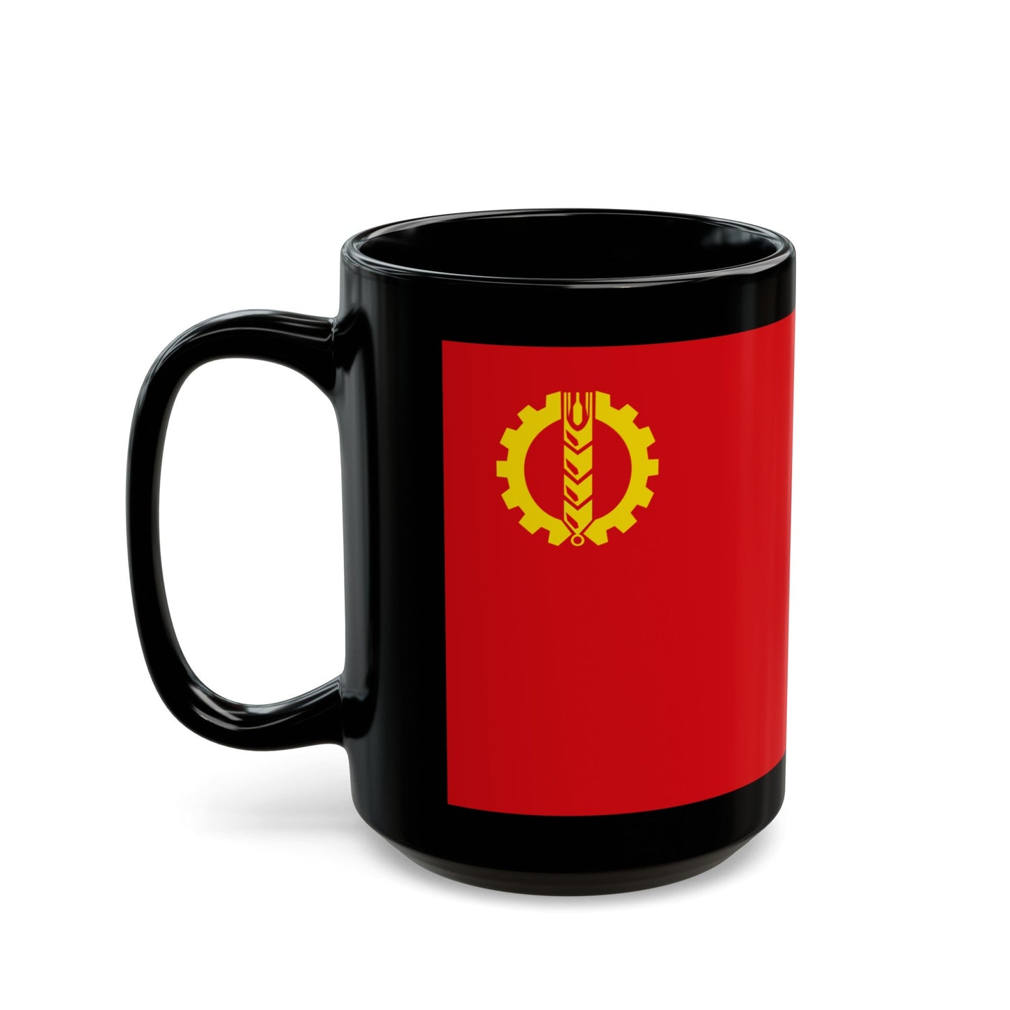 Flag of the People's Democratic Party of Afghanistan - Black Coffee Mug-The Sticker Space