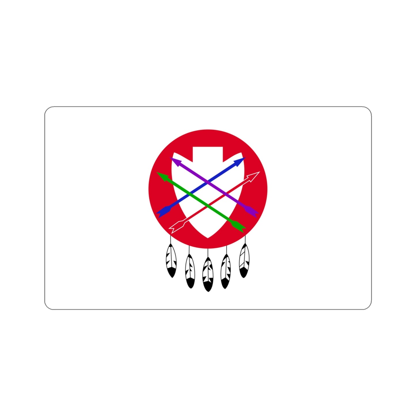 Flag of the Peoria Indian Tribe of Oklahoma STICKER Vinyl Die-Cut Decal-4 Inch-The Sticker Space