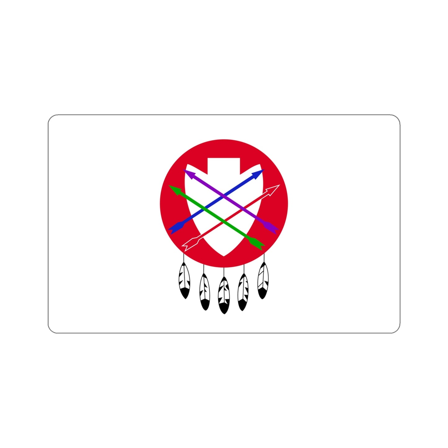 Flag of the Peoria Indian Tribe of Oklahoma STICKER Vinyl Die-Cut Decal-5 Inch-The Sticker Space