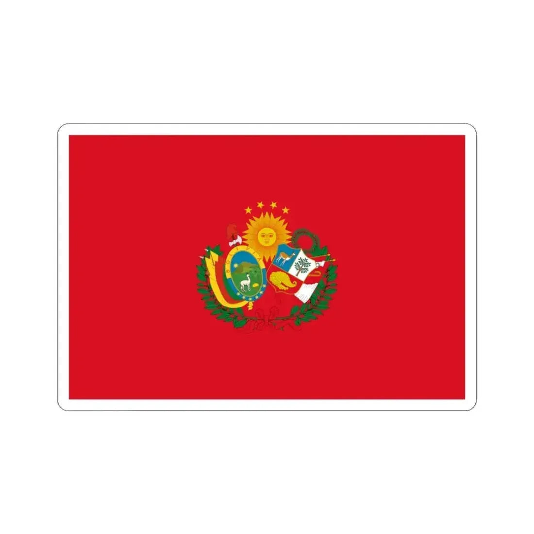 Flag of the Peru-Bolivian Confederation (Bolivia) STICKER Vinyl Kiss-Cut Decal 3 Inch White - The Sticker Space
