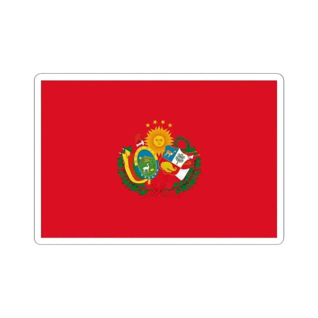 Flag of the Peru-Bolivian Confederation (Bolivia) STICKER Vinyl Kiss-Cut Decal 4 Inch White - The Sticker Space