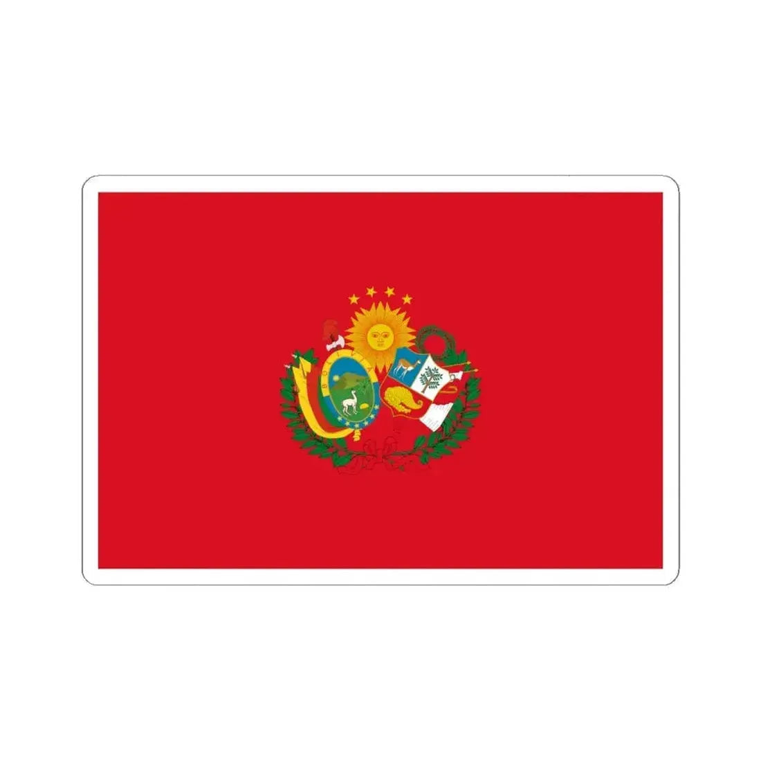 Flag of the Peru-Bolivian Confederation (Bolivia) STICKER Vinyl Kiss-Cut Decal 6 Inch White - The Sticker Space