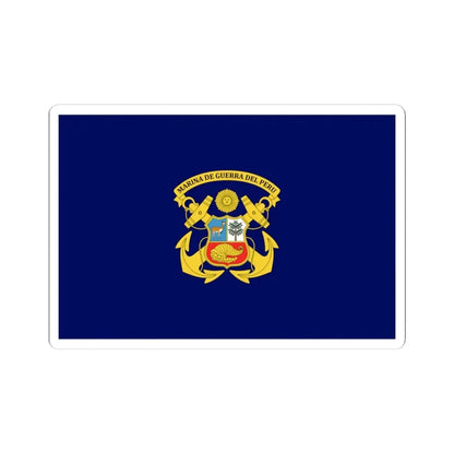 Flag of the Peruvian Navy (Peru) STICKER Vinyl Kiss-Cut Decal 4 Inch White - The Sticker Space