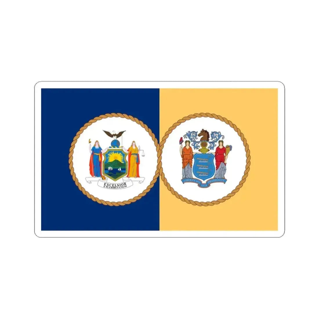 Flag of the Port Authority of New York and New Jersey (United States) STICKER Vinyl Kiss-Cut Decal 3 Inch White - The Sticker Space