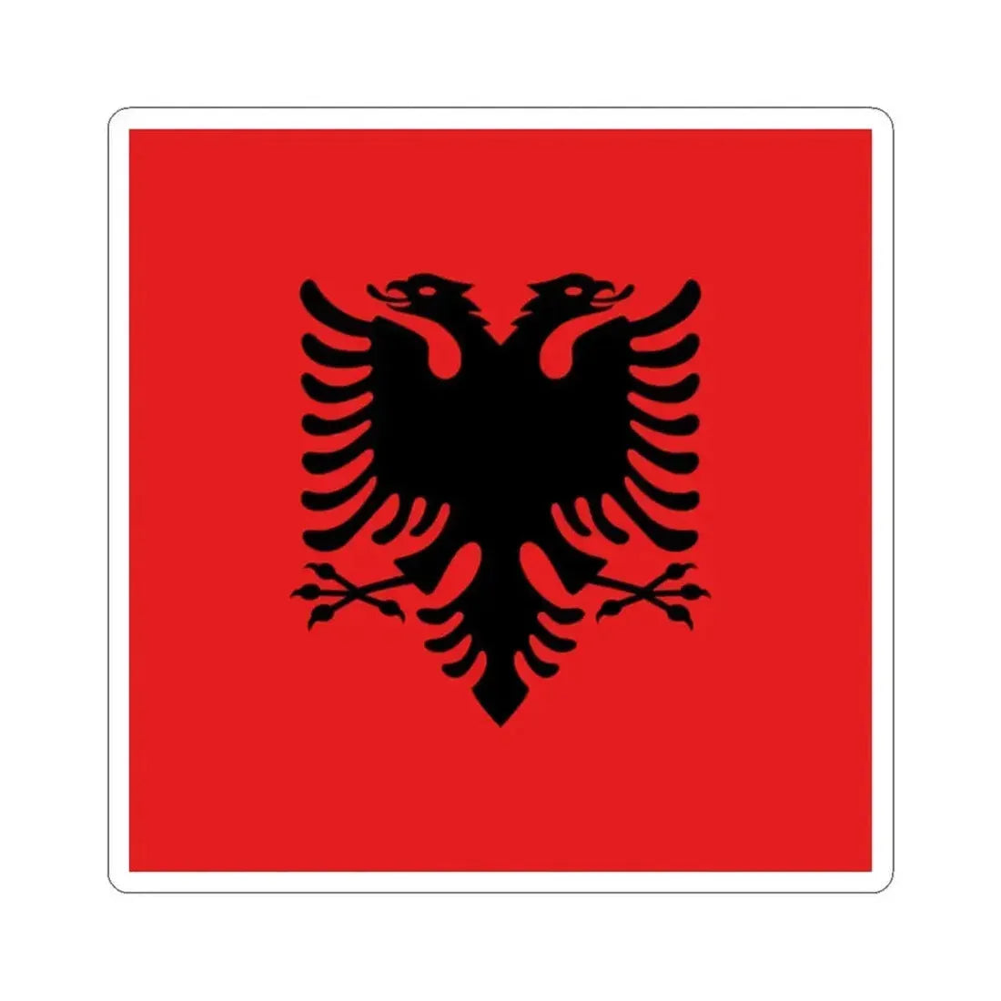 Flag of the President of Albania 1992-2002 (Albania) STICKER Vinyl Kiss-Cut Decal 2 Inch White - The Sticker Space