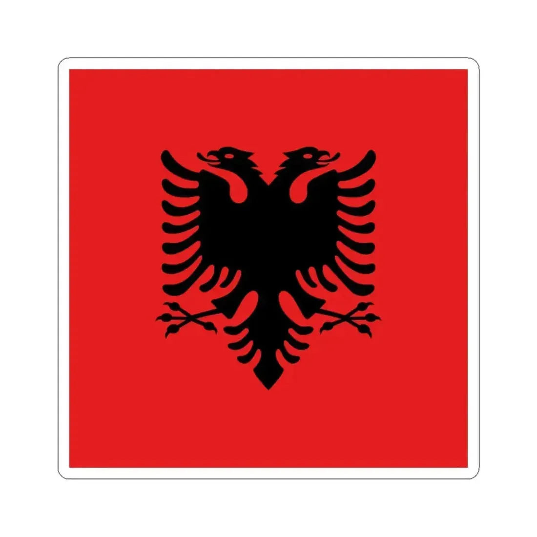 Flag of the President of Albania 1992-2002 (Albania) STICKER Vinyl Kiss-Cut Decal 3 Inch White - The Sticker Space