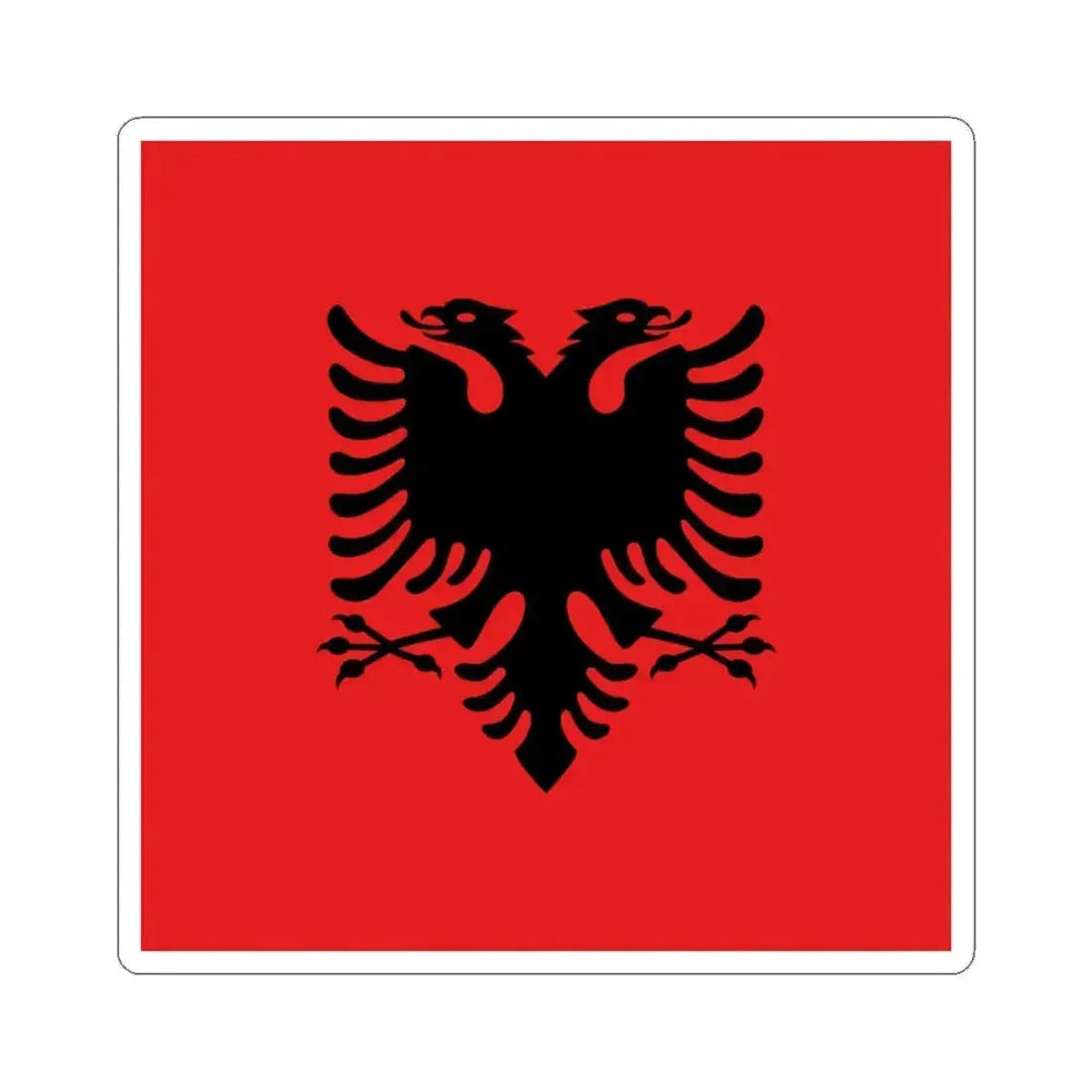 Flag of the President of Albania 1992-2002 (Albania) STICKER Vinyl Kiss-Cut Decal 4 Inch White - The Sticker Space