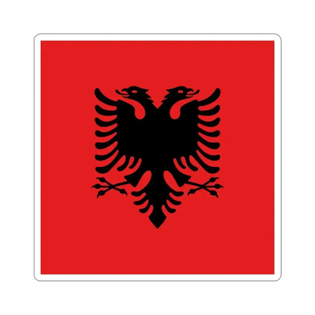 Flag of the President of Albania 1992-2002 (Albania) STICKER Vinyl Kiss-Cut Decal 6 Inch White - The Sticker Space