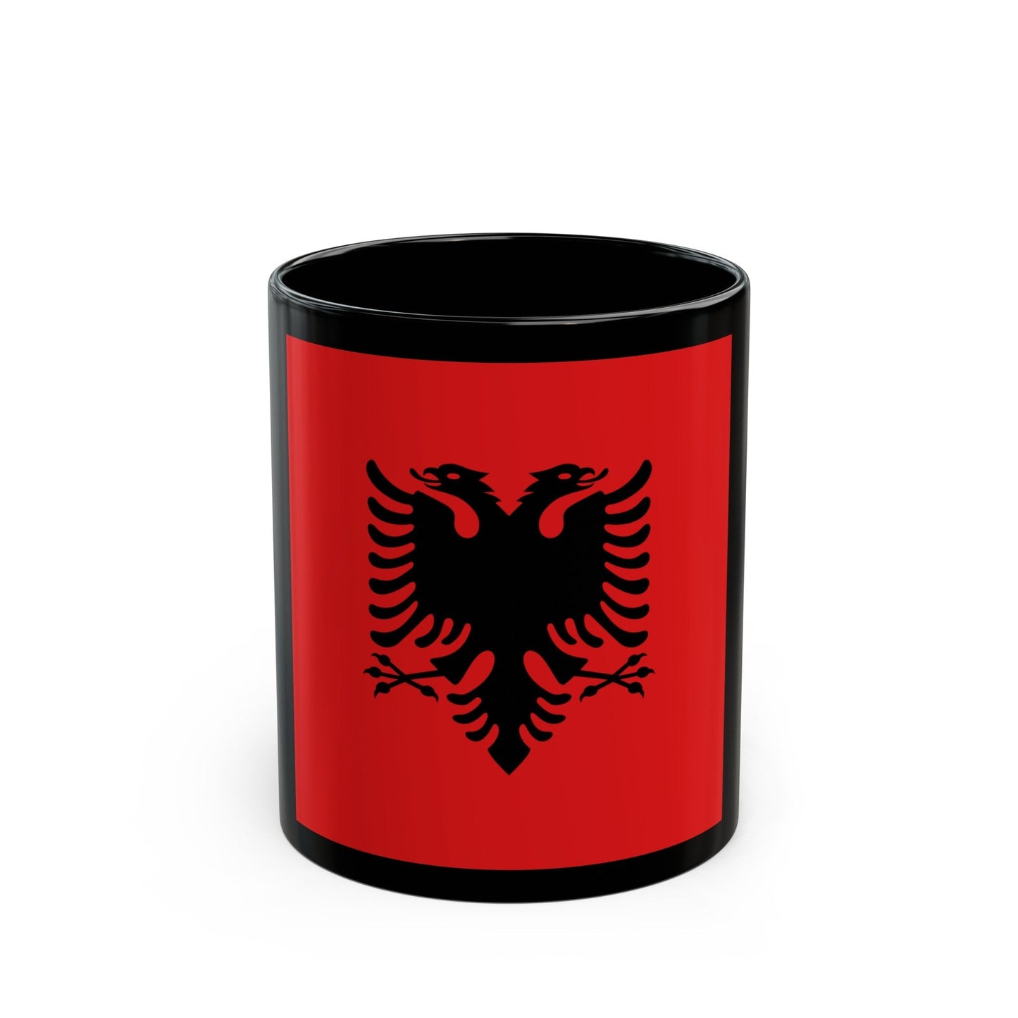 Flag of the President of Albania 1992 to 2002 - Black Coffee Mug-11oz-The Sticker Space