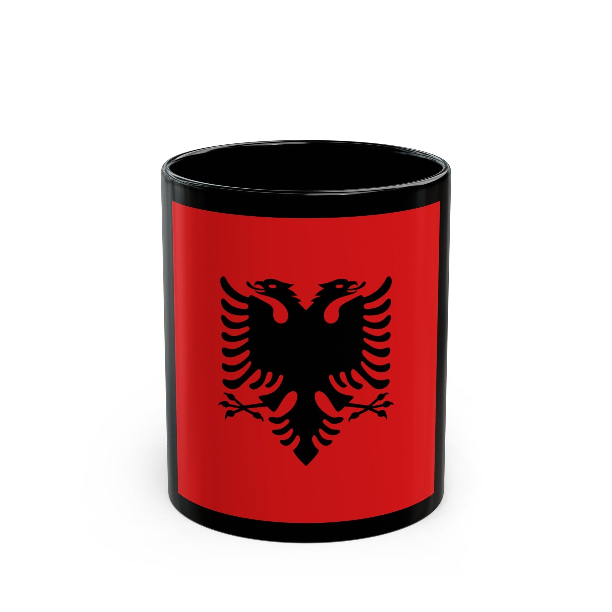 Flag of the President of Albania 1992 to 2002 - Black Coffee Mug-11oz-The Sticker Space