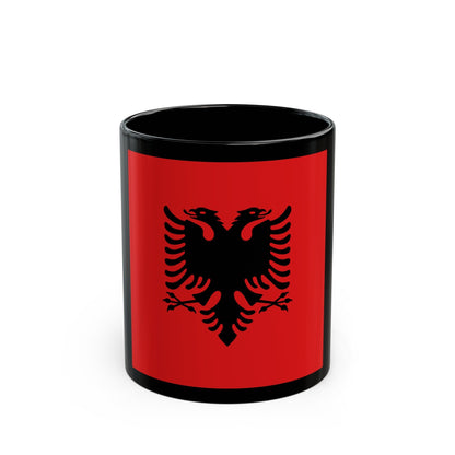 Flag of the President of Albania 1992 to 2002 - Black Coffee Mug-11oz-The Sticker Space