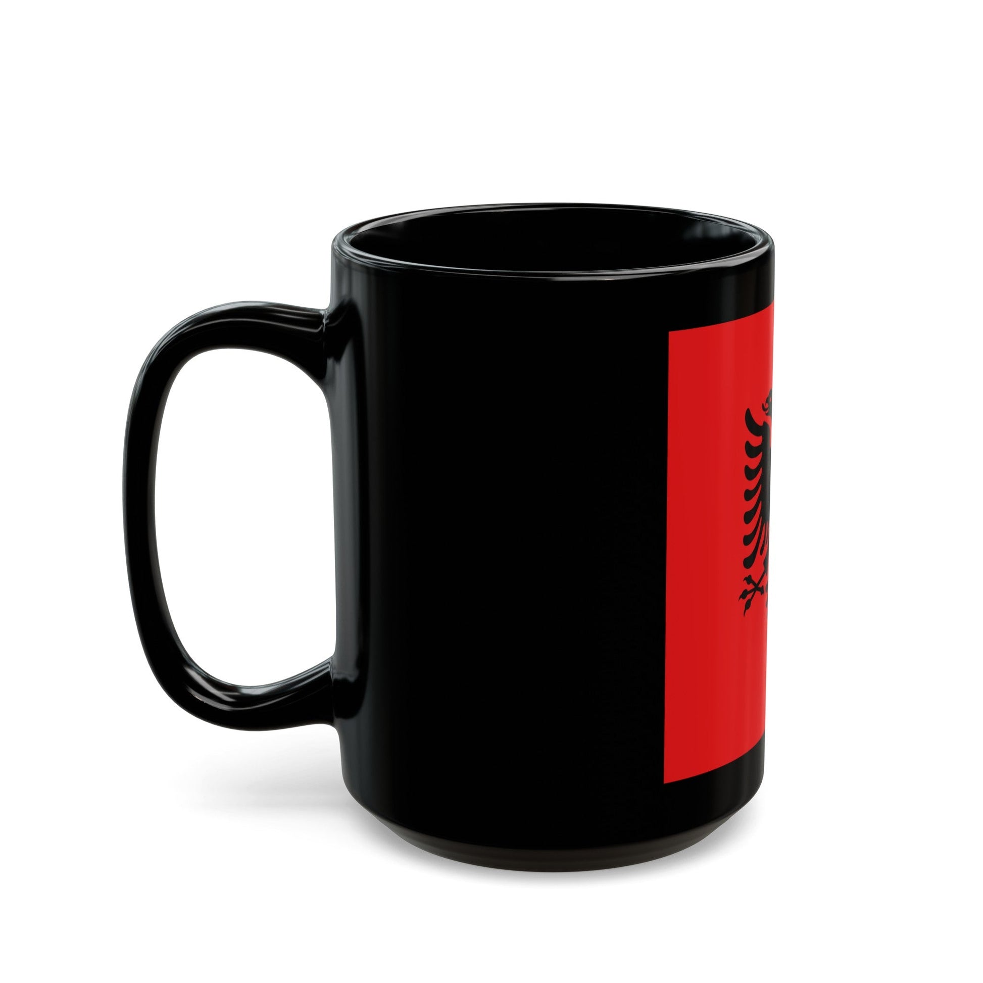 Flag of the President of Albania 1992 to 2002 - Black Coffee Mug-The Sticker Space