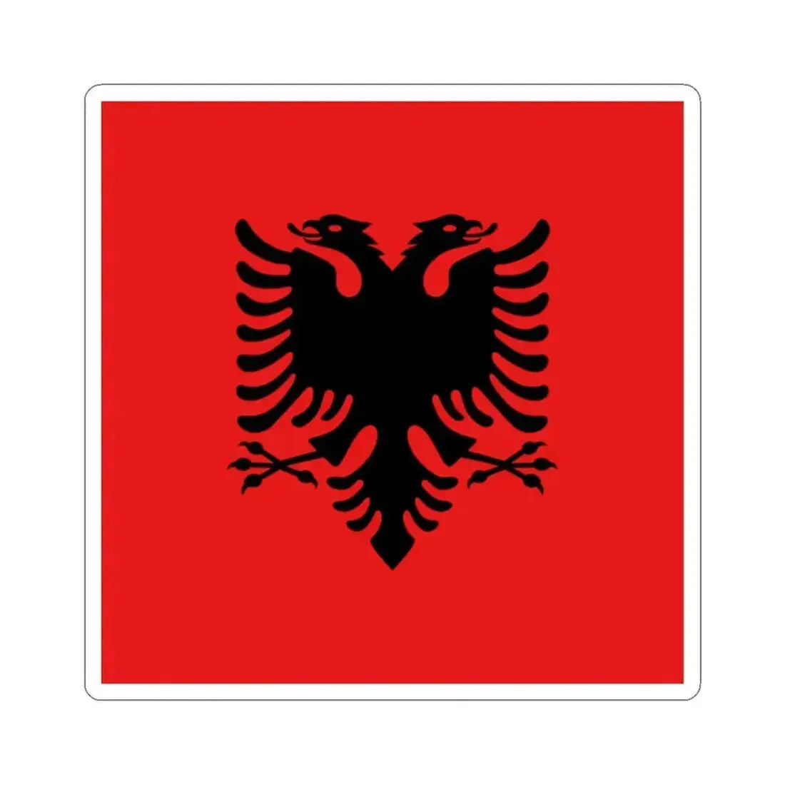 Flag of the President of Albania 1992 to 2002 - STICKER Vinyl Kiss-Cut Decal 2 Inch White - The Sticker Space