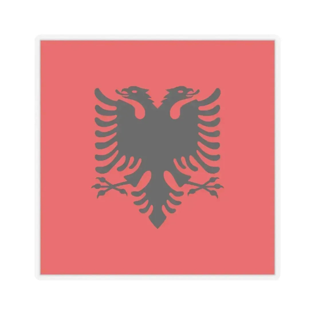 Flag of the President of Albania 1992 to 2002 - STICKER Vinyl Kiss-Cut Decal 3 Inch Transparent - The Sticker Space