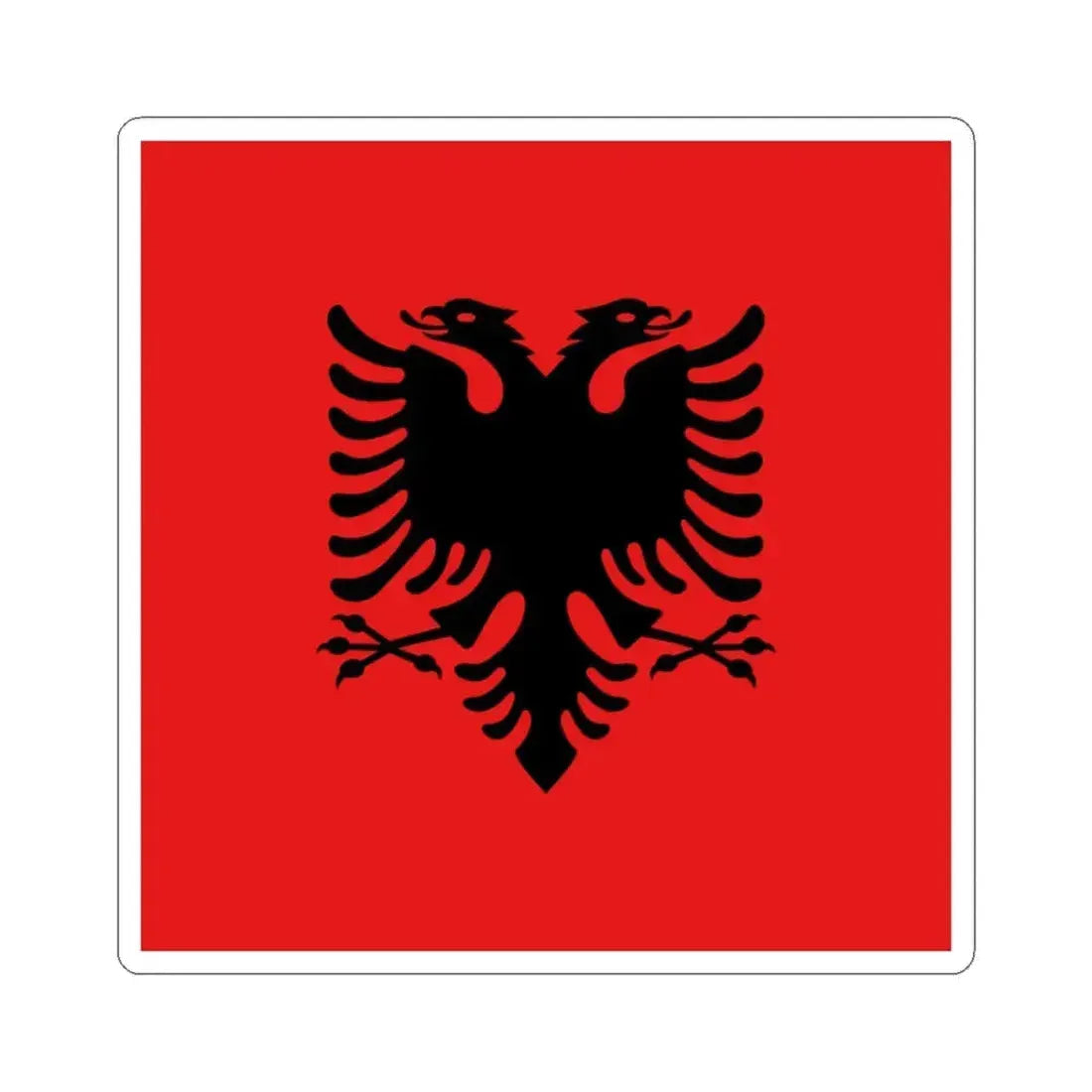 Flag of the President of Albania 1992 to 2002 - STICKER Vinyl Kiss-Cut Decal 3 Inch White - The Sticker Space