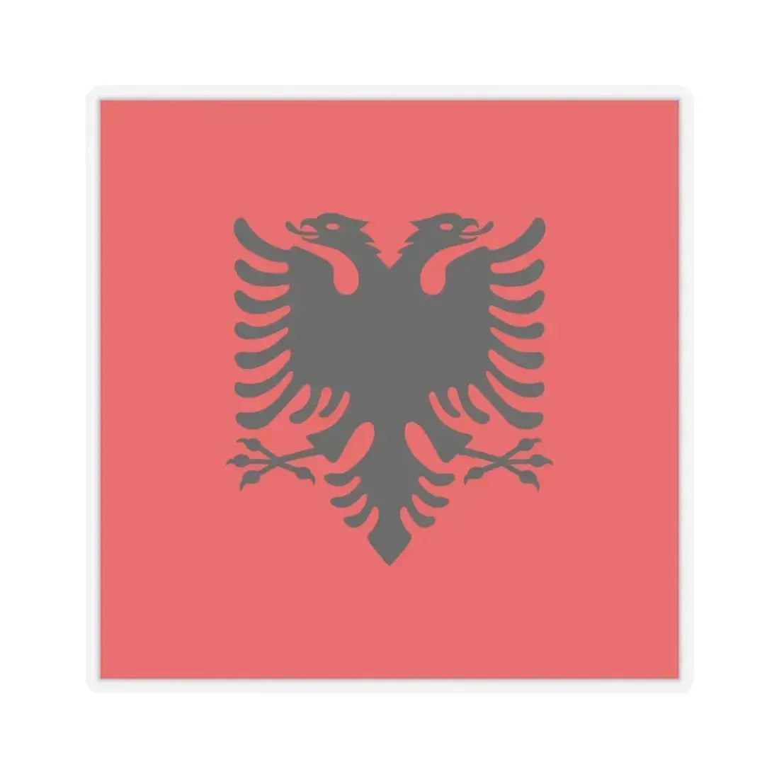 Flag of the President of Albania 1992 to 2002 - STICKER Vinyl Kiss-Cut Decal 4 Inch Transparent - The Sticker Space