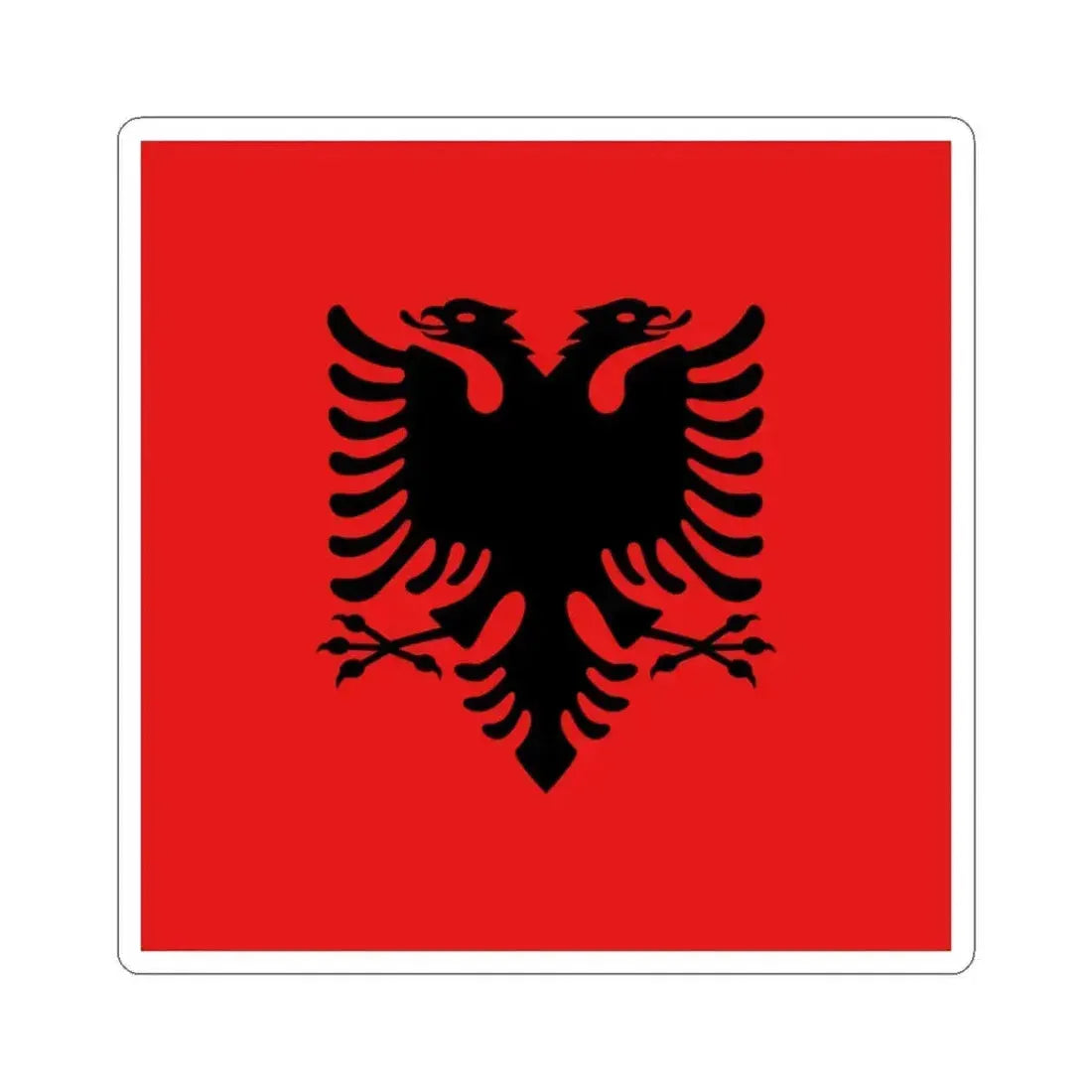 Flag of the President of Albania 1992 to 2002 - STICKER Vinyl Kiss-Cut Decal 4 Inch White - The Sticker Space