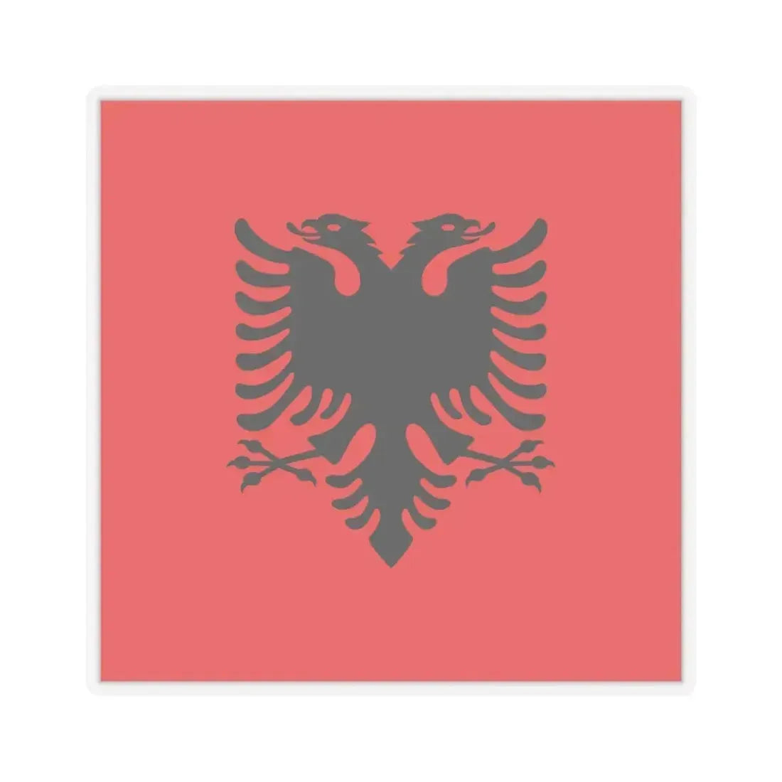 Flag of the President of Albania 1992 to 2002 - STICKER Vinyl Kiss-Cut Decal 6 Inch Transparent - The Sticker Space