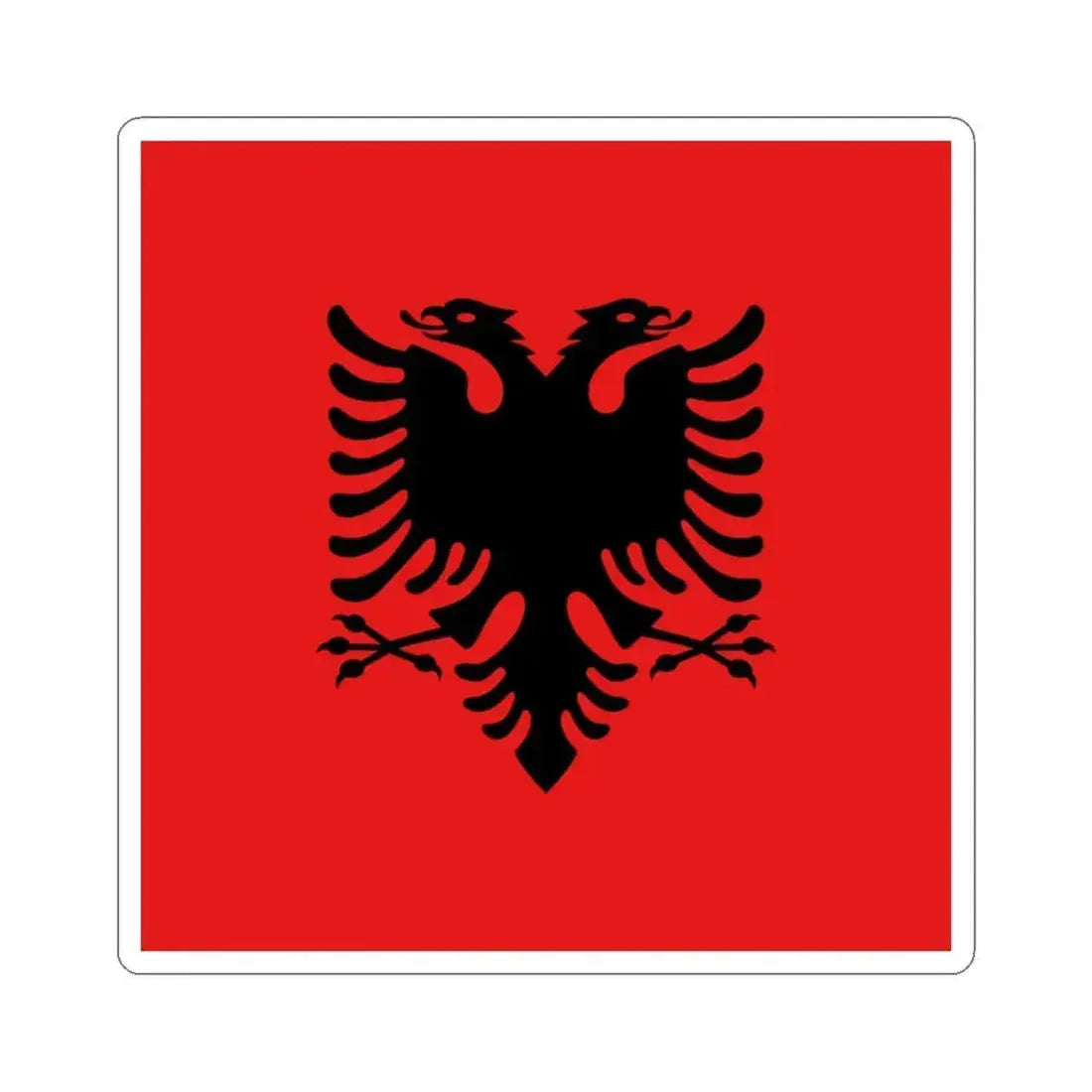 Flag of the President of Albania 1992 to 2002 - STICKER Vinyl Kiss-Cut Decal 6 Inch White - The Sticker Space