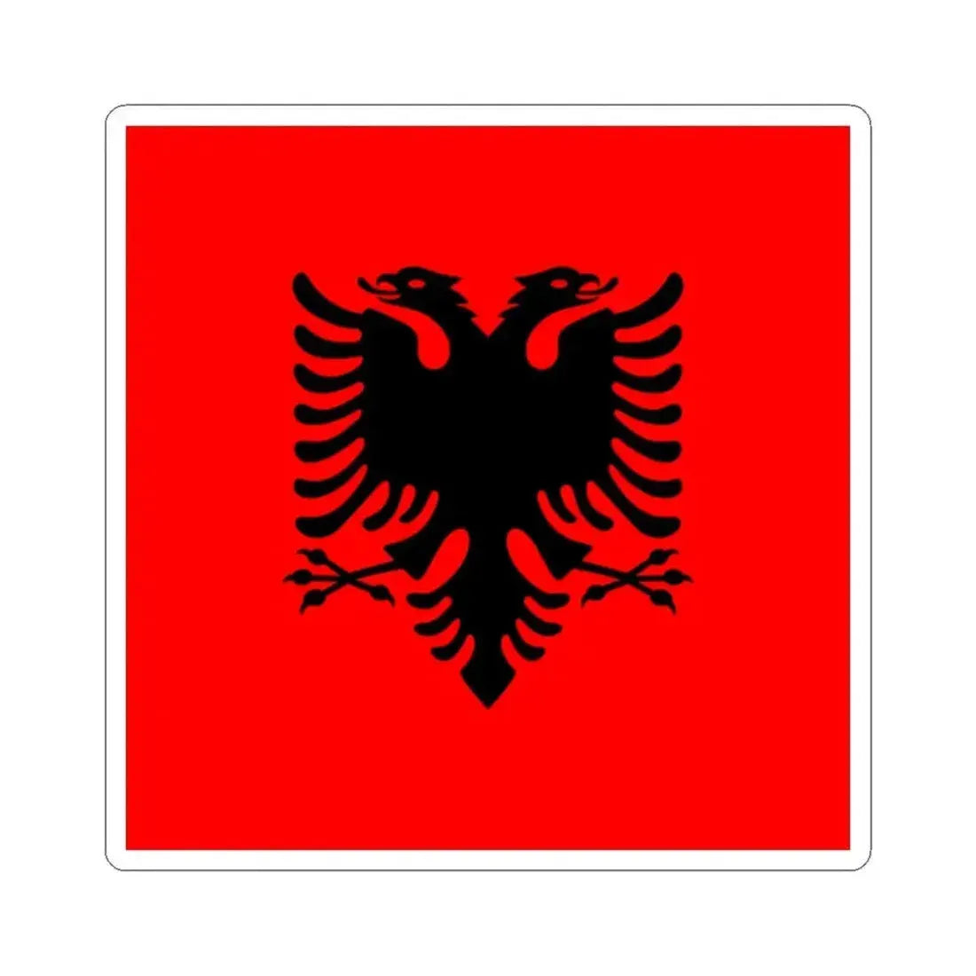 Flag of the President of Albania 2002-2014 (Albania) STICKER Vinyl Kiss-Cut Decal 2 Inch White - The Sticker Space
