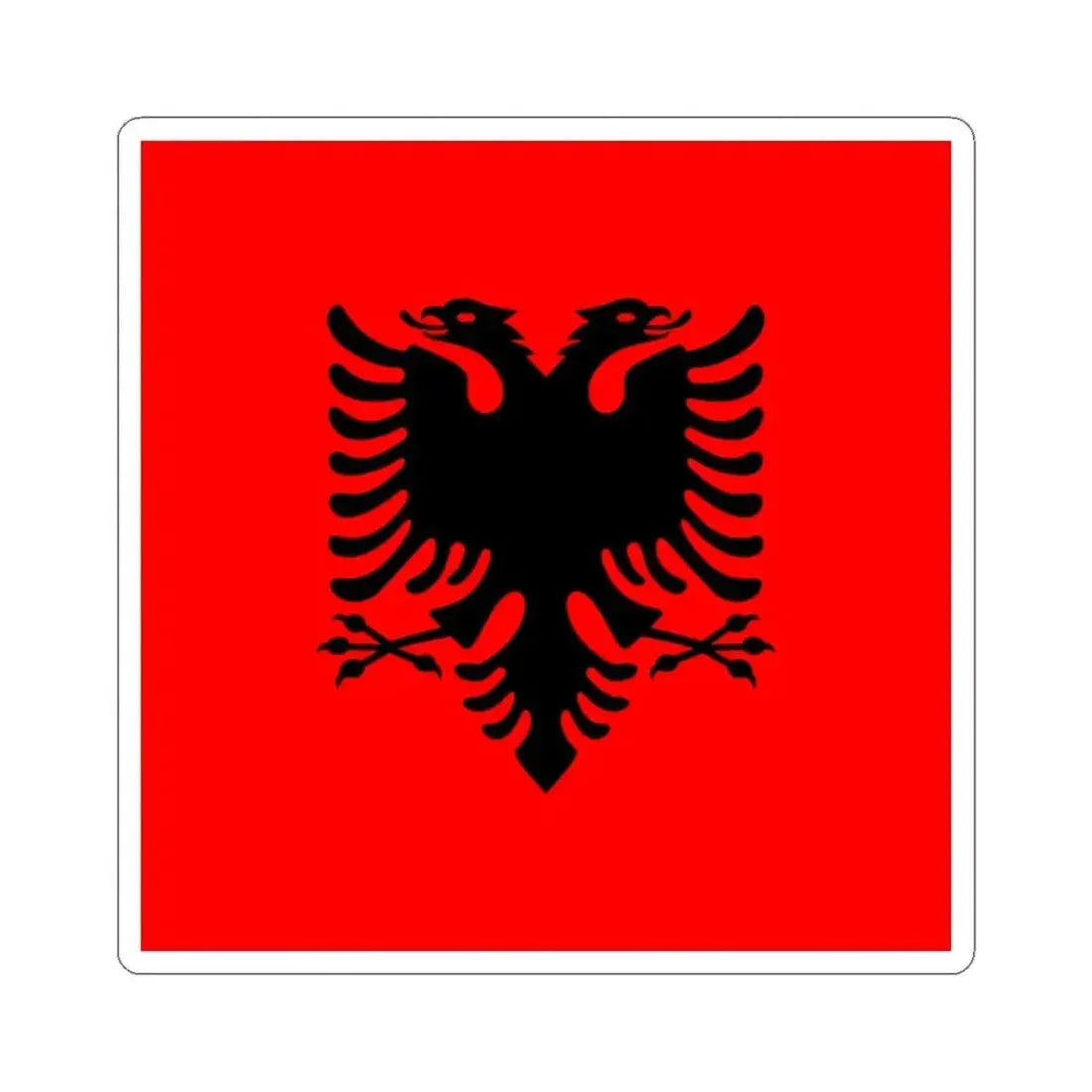 Flag of the President of Albania 2002-2014 (Albania) STICKER Vinyl Kiss-Cut Decal 3 Inch White - The Sticker Space
