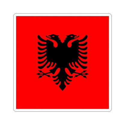 Flag of the President of Albania 2002-2014 (Albania) STICKER Vinyl Kiss-Cut Decal 3 Inch White - The Sticker Space