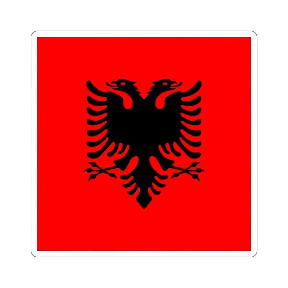 Flag of the President of Albania 2002-2014 (Albania) STICKER Vinyl Kiss-Cut Decal 4 Inch White - The Sticker Space