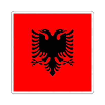 Flag of the President of Albania 2002-2014 (Albania) STICKER Vinyl Kiss-Cut Decal 4 Inch White - The Sticker Space
