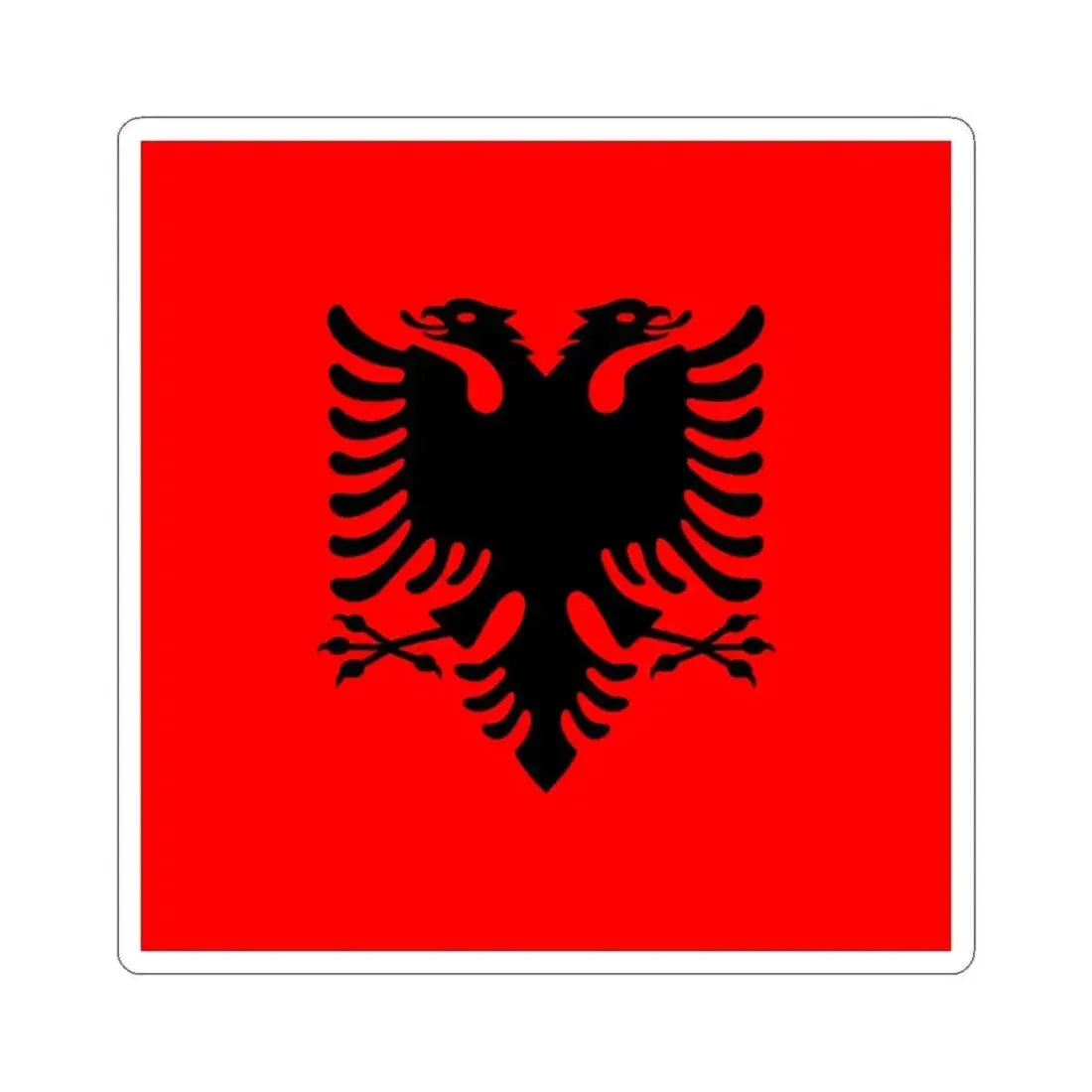 Flag of the President of Albania 2002-2014 (Albania) STICKER Vinyl Kiss-Cut Decal 6 Inch White - The Sticker Space