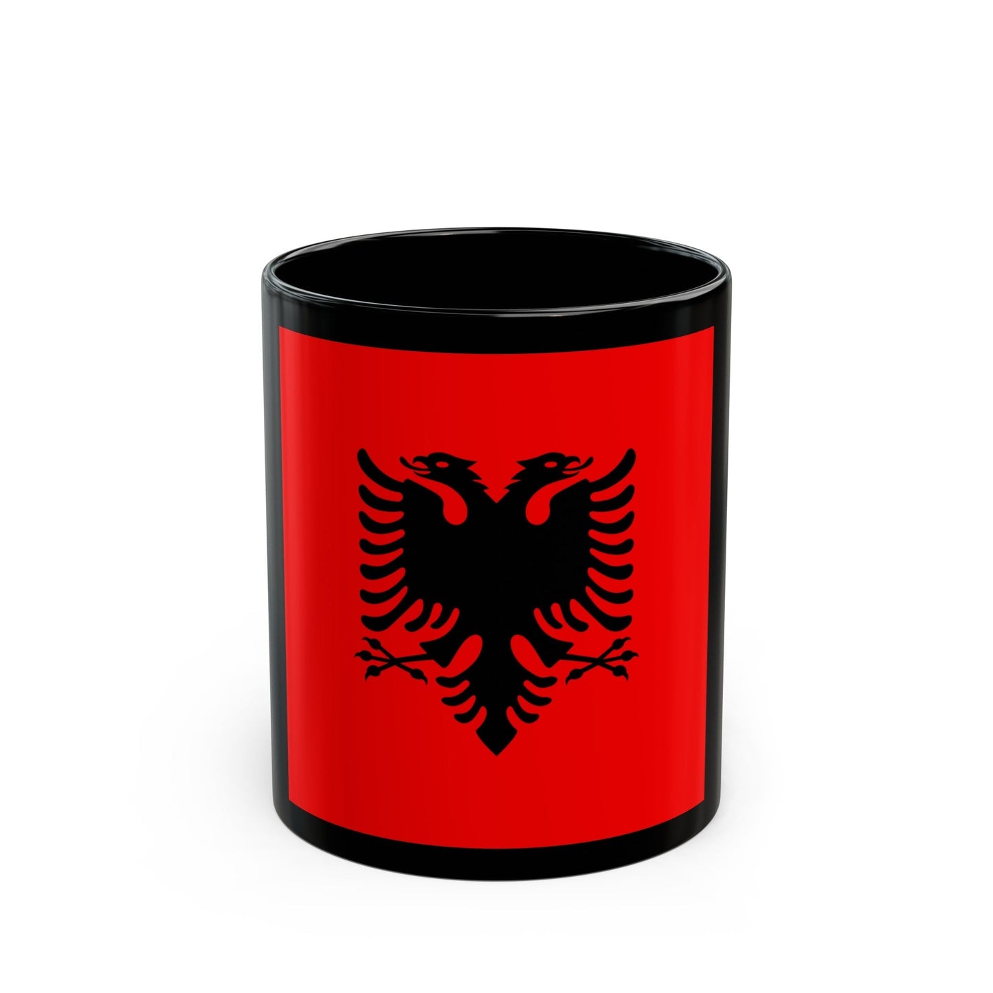 Flag of the President of Albania 2002 to 2014 - Black Coffee Mug-11oz-The Sticker Space