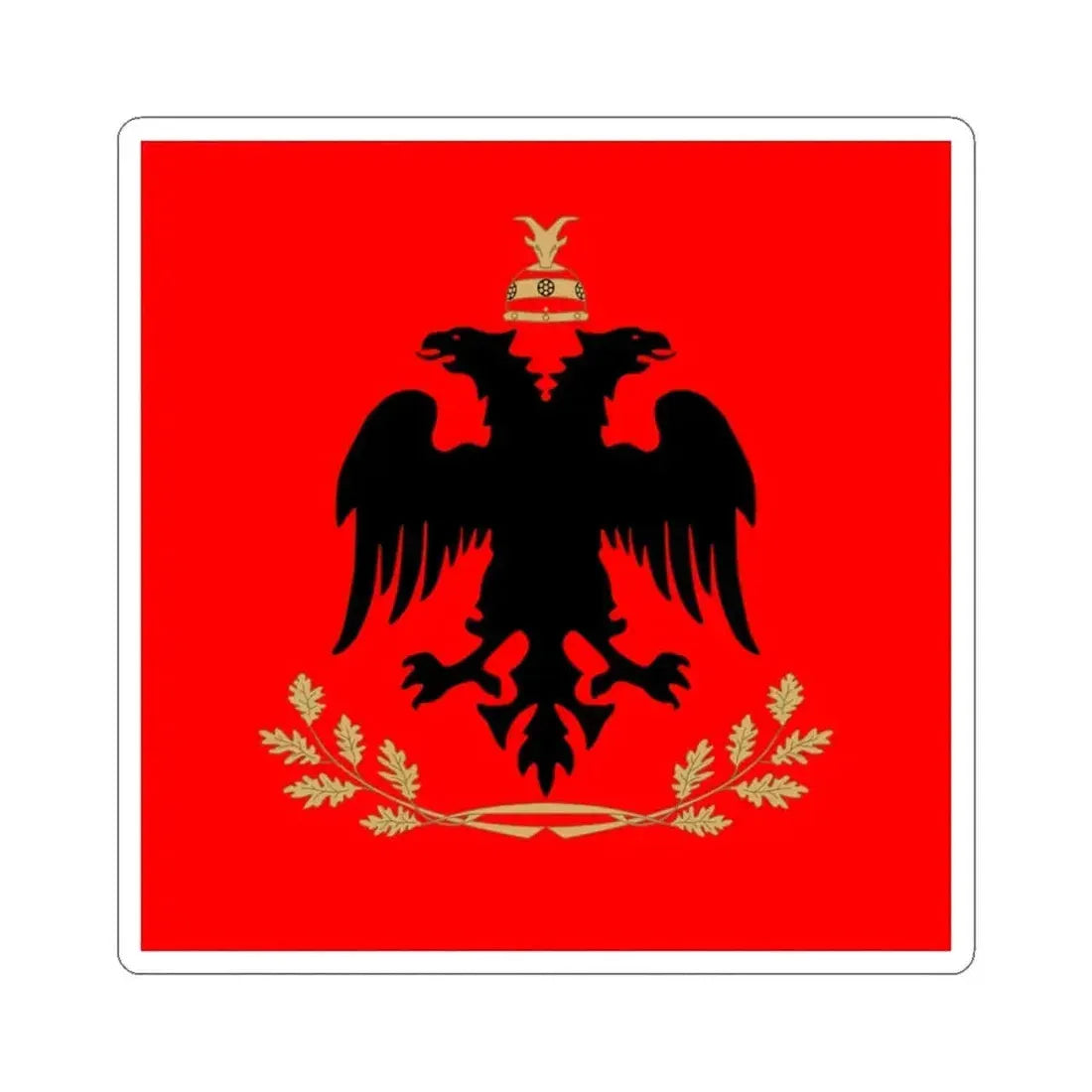 Flag of the President of Albania (Albania) STICKER Vinyl Kiss-Cut Decal 3 Inch White - The Sticker Space