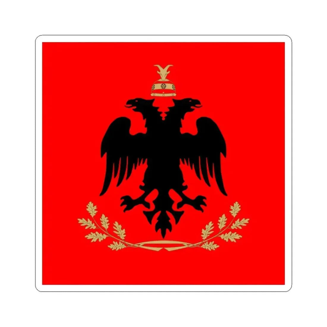 Flag of the President of Albania (Albania) STICKER Vinyl Kiss-Cut Decal 4 Inch White - The Sticker Space