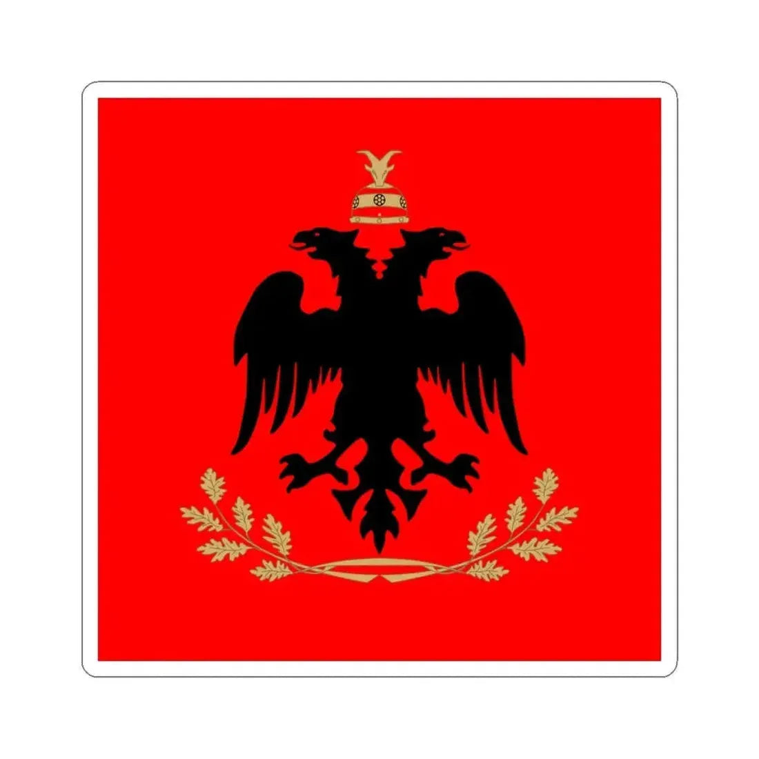 Flag of the President of Albania (Albania) STICKER Vinyl Kiss-Cut Decal 6 Inch White - The Sticker Space