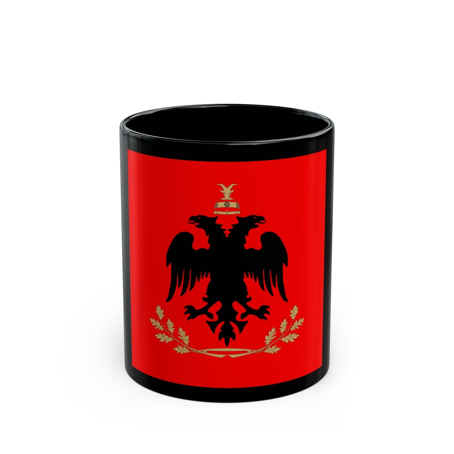 Flag of the President of Albania - Black Coffee Mug-11oz-The Sticker Space