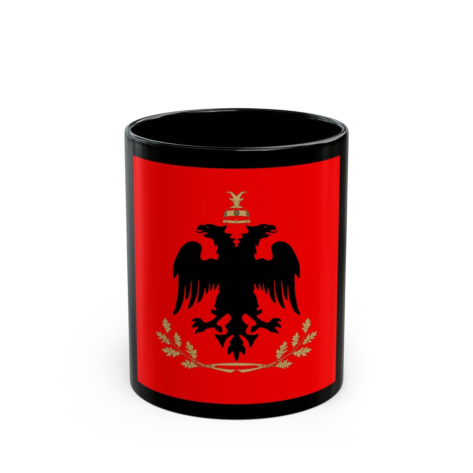 Flag of the President of Albania - Black Coffee Mug-11oz-The Sticker Space