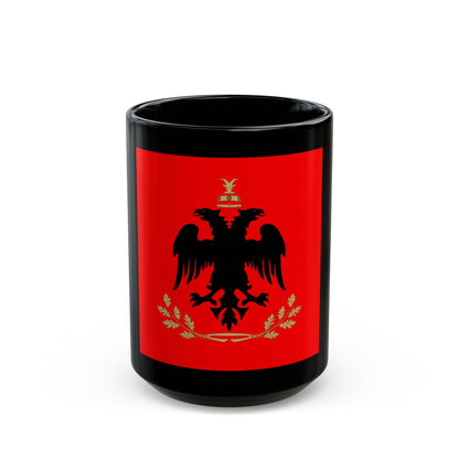 Flag of the President of Albania - Black Coffee Mug-15oz-The Sticker Space