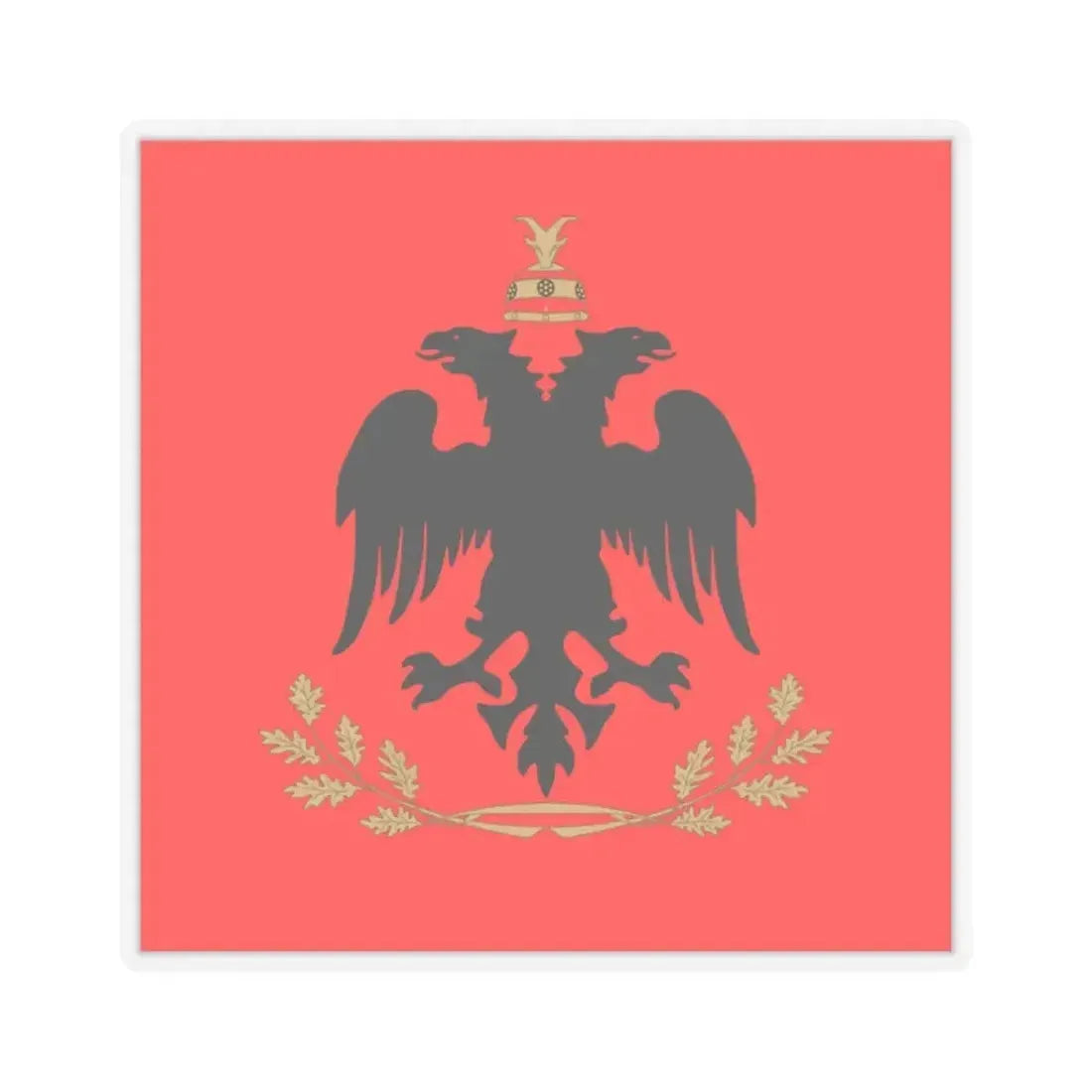 Flag of the President of Albania - STICKER Vinyl Kiss-Cut Decal 2 Inch Transparent - The Sticker Space