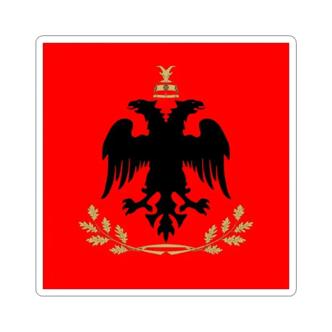Flag of the President of Albania - STICKER Vinyl Kiss-Cut Decal 2 Inch White - The Sticker Space