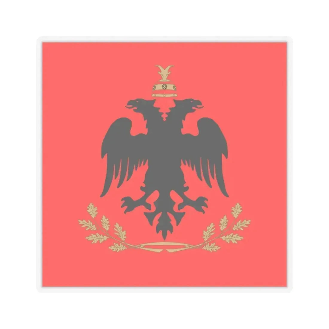 Flag of the President of Albania - STICKER Vinyl Kiss-Cut Decal 3 Inch Transparent - The Sticker Space