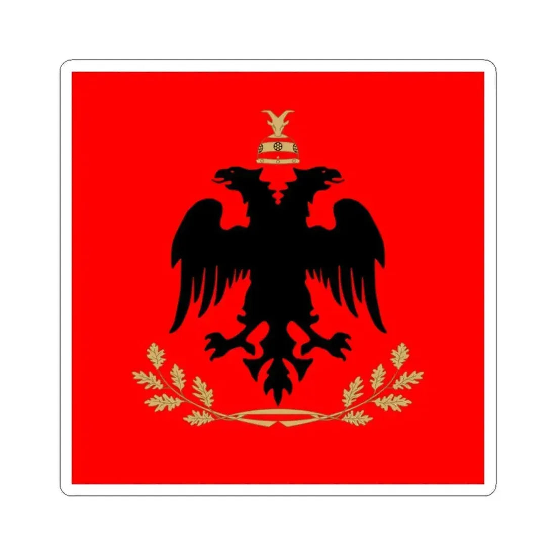 Flag of the President of Albania - STICKER Vinyl Kiss-Cut Decal 3 Inch White - The Sticker Space