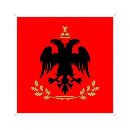 Flag of the President of Albania - STICKER Vinyl Kiss-Cut Decal 3 Inch White - The Sticker Space