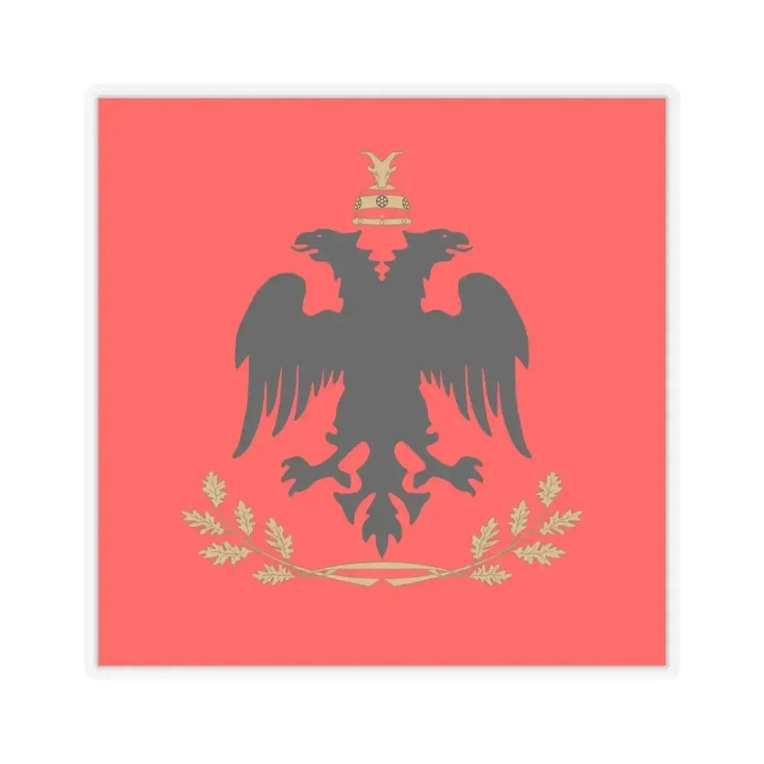 Flag of the President of Albania - STICKER Vinyl Kiss-Cut Decal 4 Inch Transparent - The Sticker Space