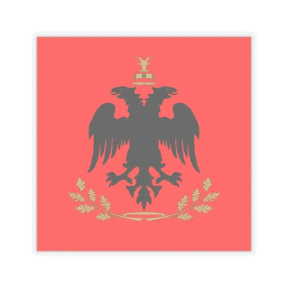 Flag of the President of Albania - STICKER Vinyl Kiss-Cut Decal 4 Inch Transparent - The Sticker Space