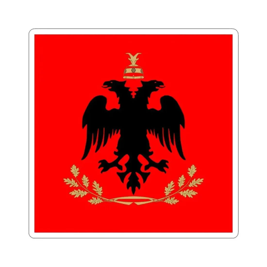Flag of the President of Albania - STICKER Vinyl Kiss-Cut Decal 4 Inch White - The Sticker Space
