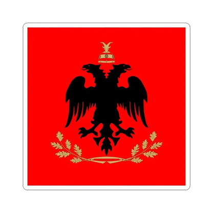 Flag of the President of Albania - STICKER Vinyl Kiss-Cut Decal 4 Inch White - The Sticker Space