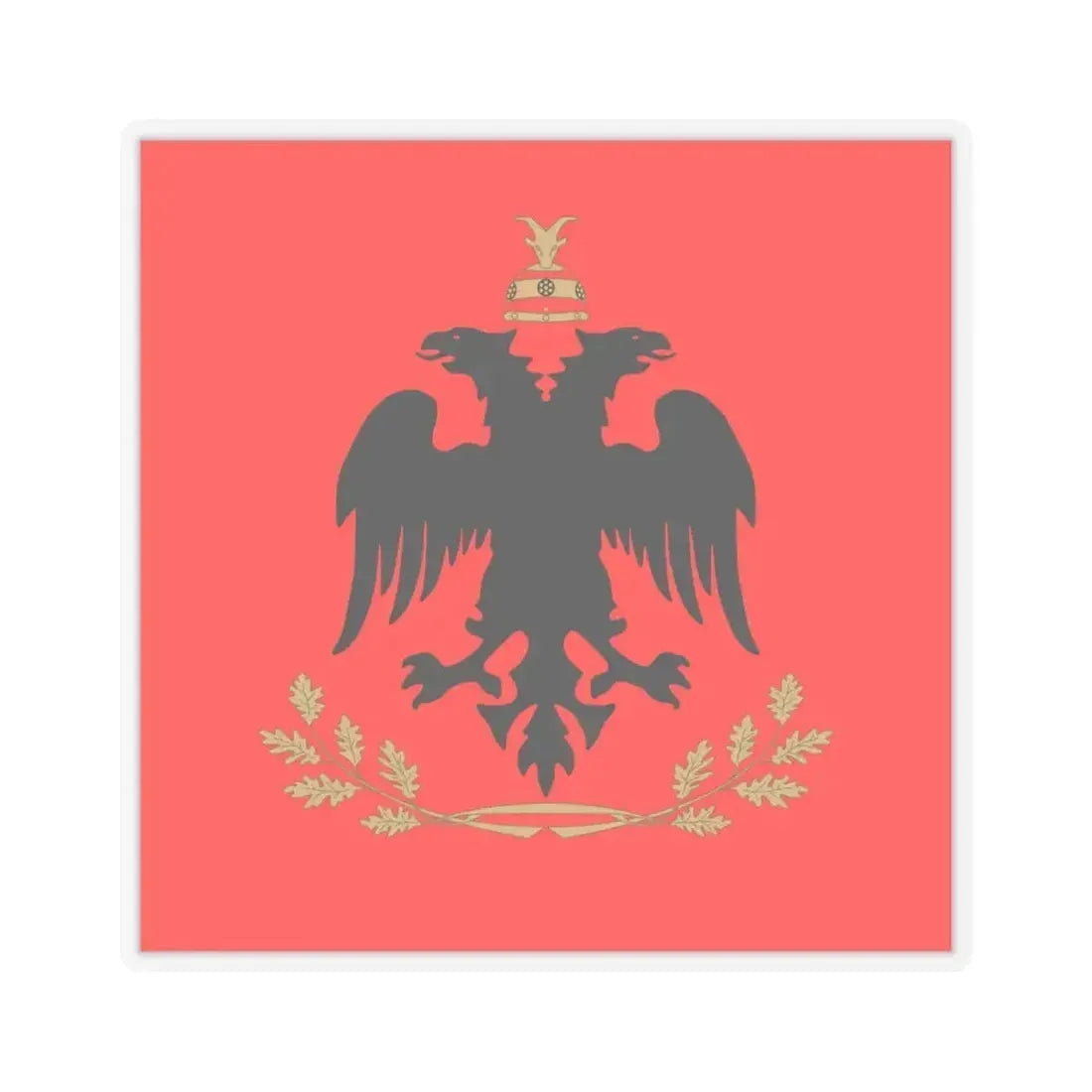 Flag of the President of Albania - STICKER Vinyl Kiss-Cut Decal 6 Inch Transparent - The Sticker Space