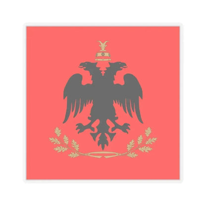 Flag of the President of Albania - STICKER Vinyl Kiss-Cut Decal 6 Inch Transparent - The Sticker Space