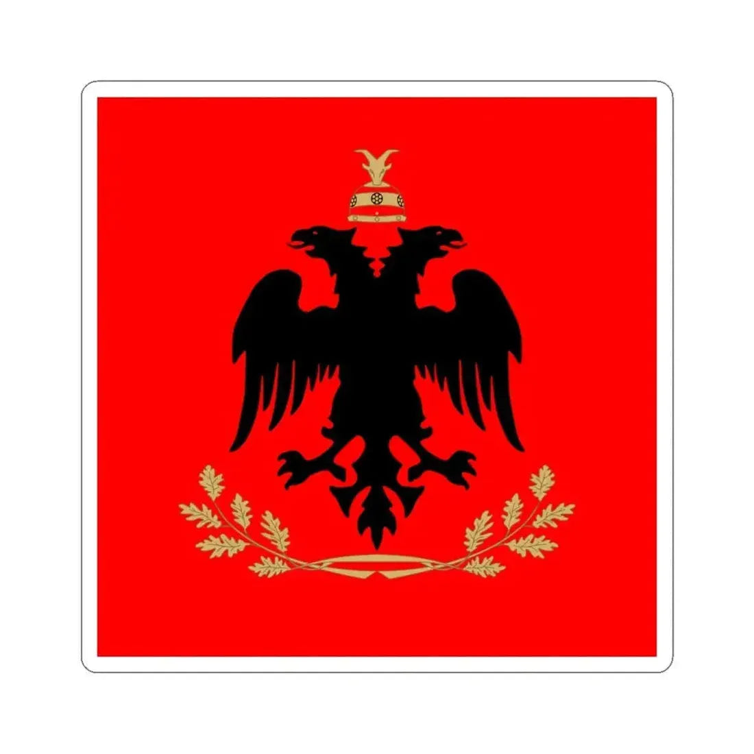 Flag of the President of Albania - STICKER Vinyl Kiss-Cut Decal 6 Inch White - The Sticker Space