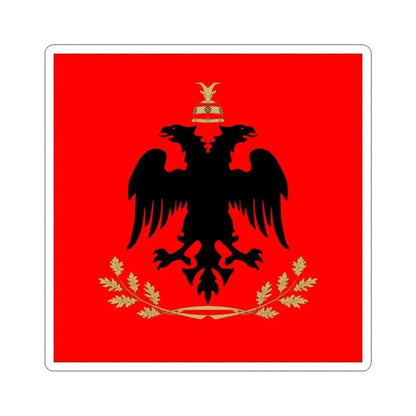 Flag of the President of Albania - STICKER Vinyl Kiss-Cut Decal 6 Inch White - The Sticker Space